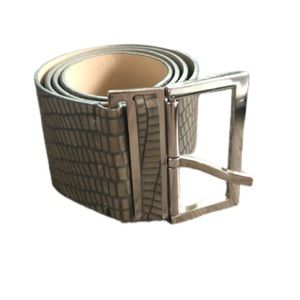 Croc Embossed Genuine Leather Made in Italy Belt